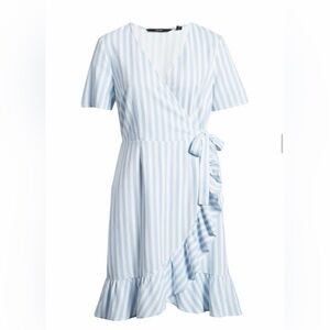 Vero Moda Light Blue Striped Midi Dress